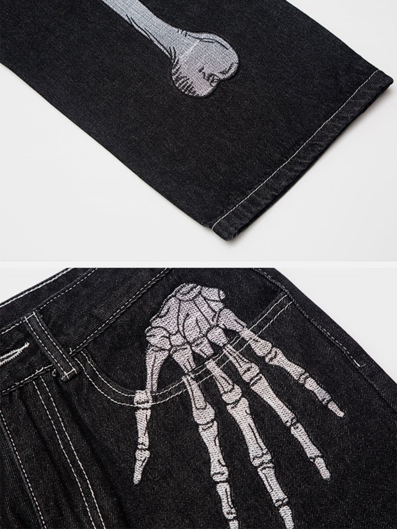 Noir  Jean Aelfric Eden Vintage Skull Bone Embroidery - CIG-4978641